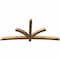 Ekena Millwork Davenport Rough Sawn Timber Gable Bracket, Western Red Cedar, 96"W x 44"H x 4"D x 4"F, 11/12 Pitch GBW096X44X0404DAV00RWR - alternate 2